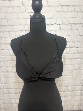 Cupshe Black Scalloped Triangle Bikini Top & Bottoms